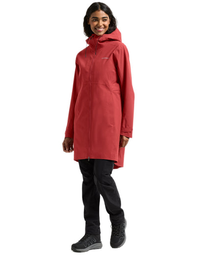 Spring Red coloured Didriksons Bea Womens Parka 6 on white background 