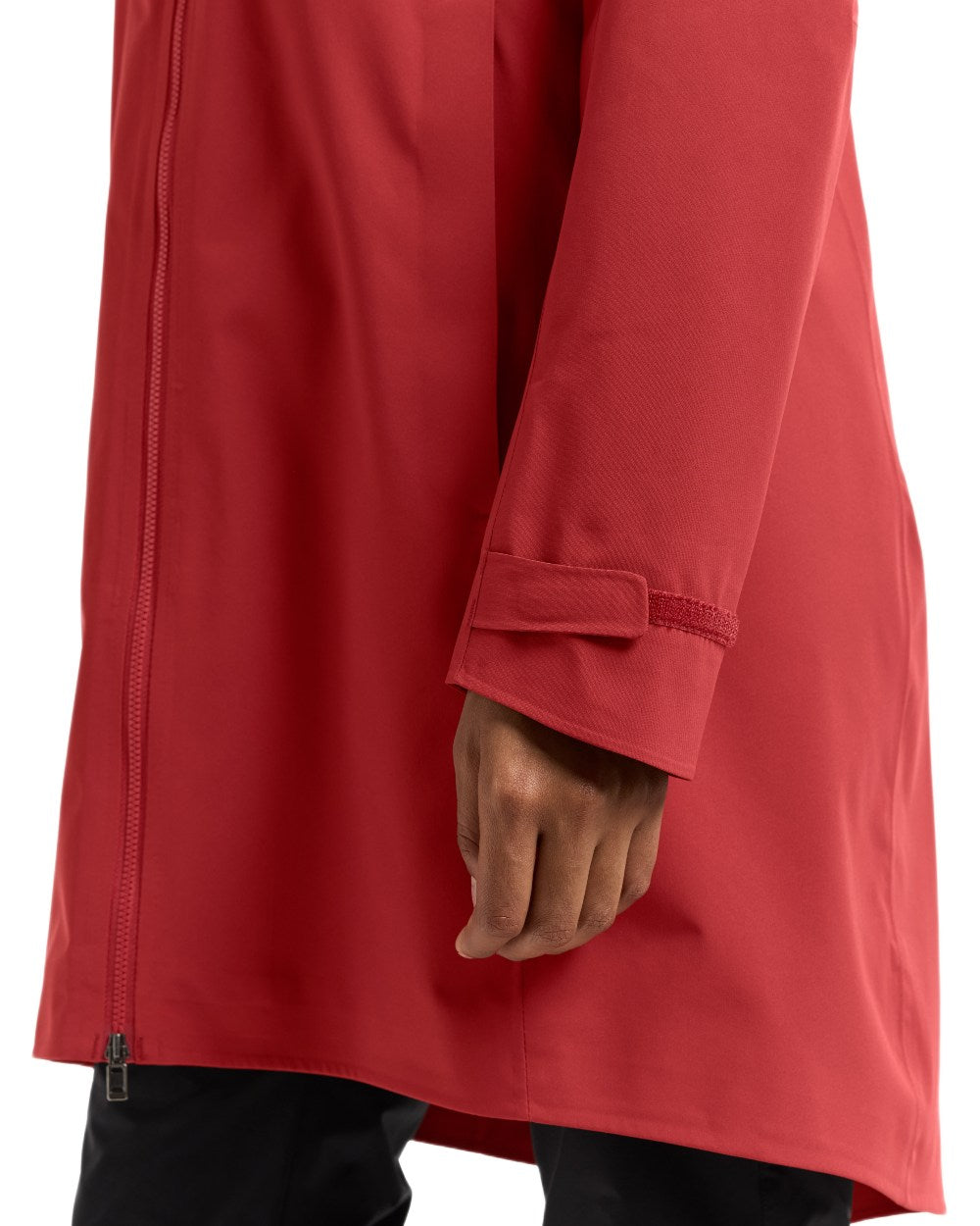 Spring Red coloured Didriksons Bea Womens Parka 6 on white background 