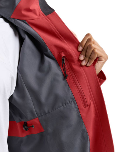 Spring Red coloured Didriksons Bea Womens Parka 6 on white background 