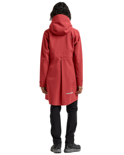 Spring Red coloured Didriksons Bea Womens Parka 6 on white background 