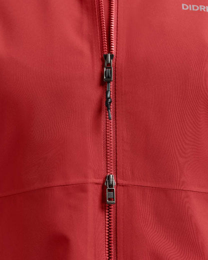 Spring Red coloured Didriksons Bea Womens Parka 6 on white background 