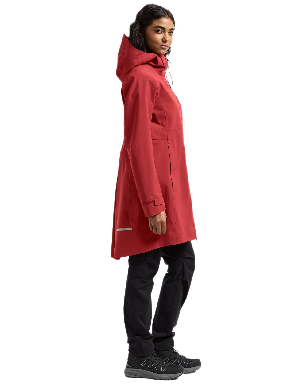 Spring Red coloured Didriksons Bea Womens Parka 6 on white background 