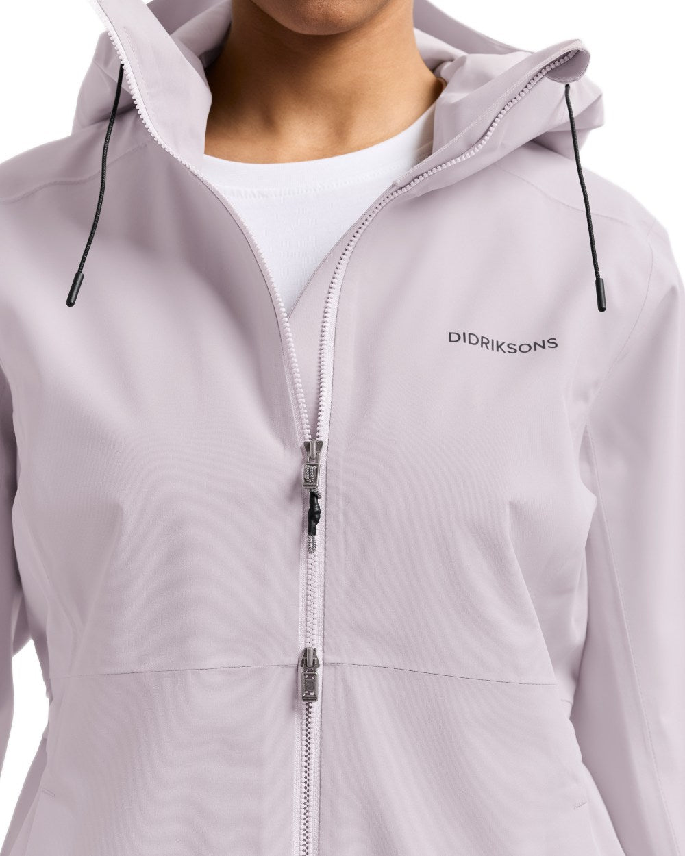 Sunrise Mist coloured Didriksons Bea Womens Parka 6 on white background 
