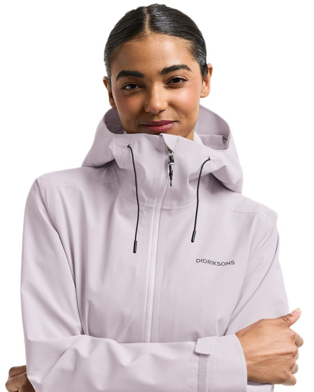 Sunrise Mist coloured Didriksons Bea Womens Parka 6 on white background 