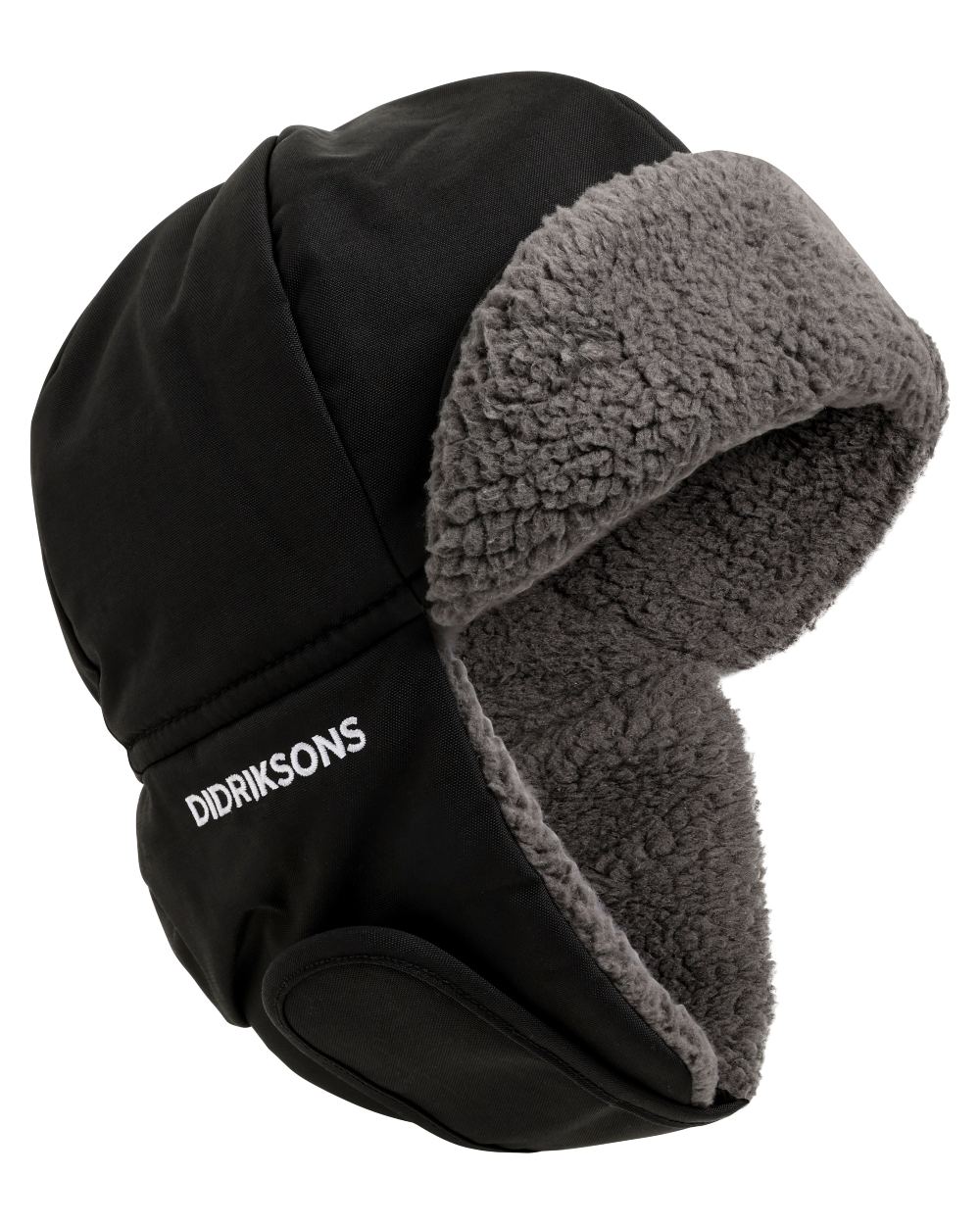 Black coloured Didriksons Biggles Cap 7 on white background 