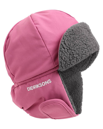 Heather Pink coloured Didriksons Biggles Cap 7 on white background 