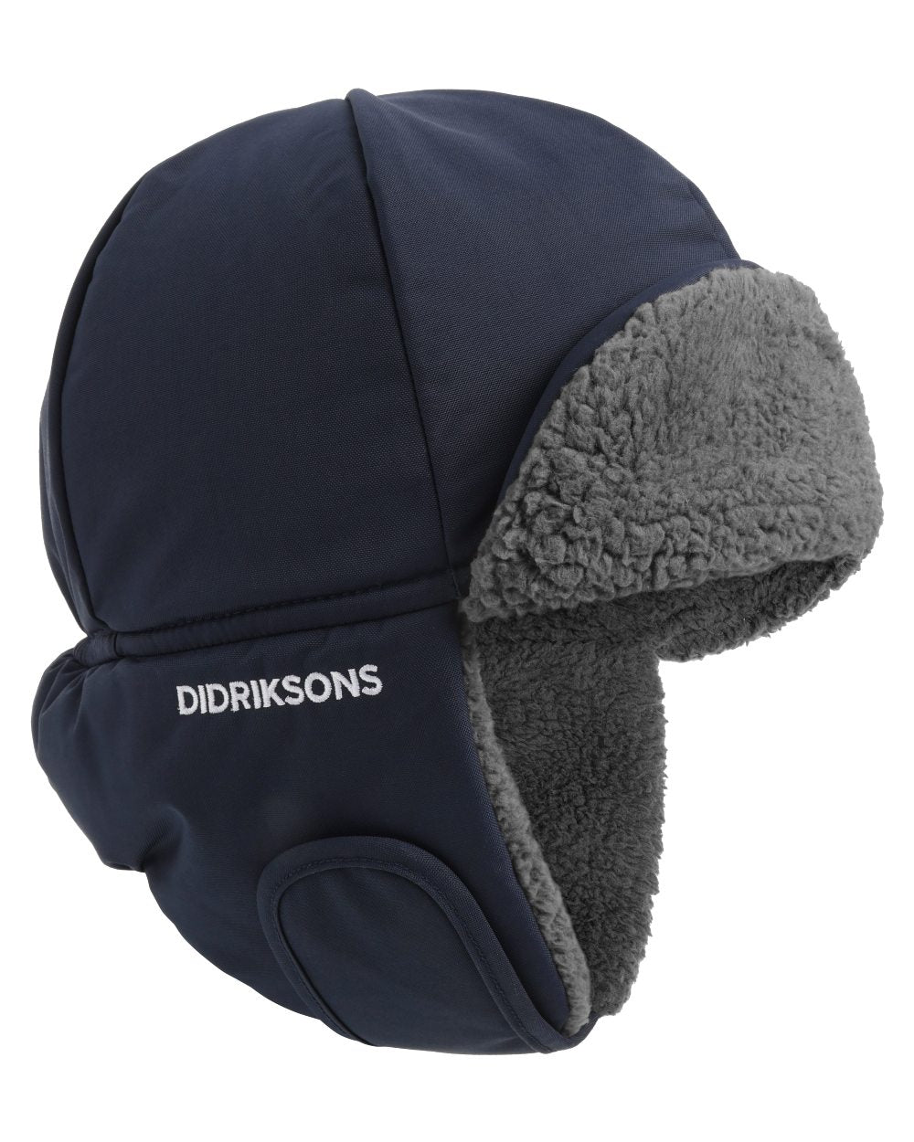 Navy coloured Didriksons Biggles Cap 7 on white background 