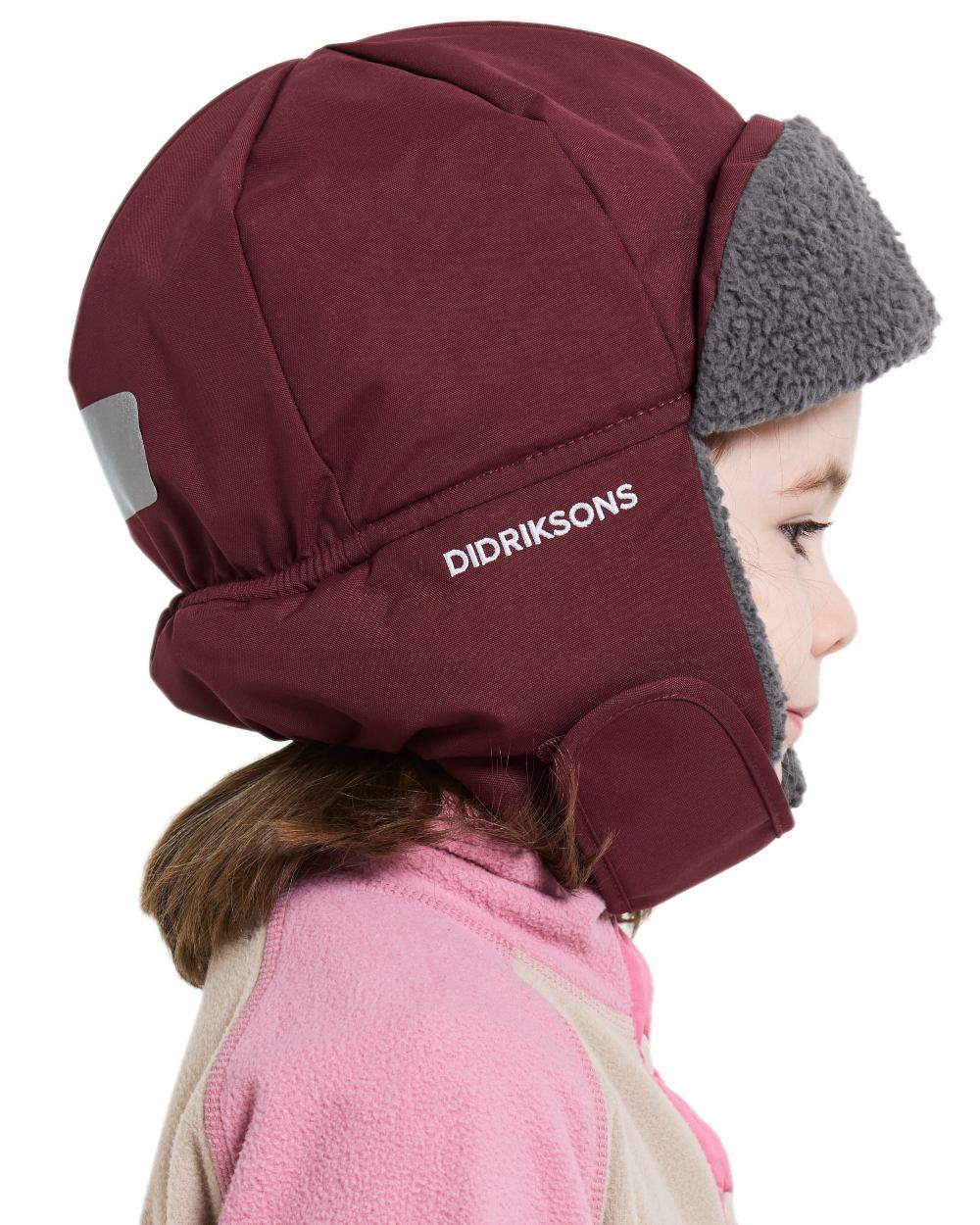 Anemon Red Coloured Didriksons Biggles Kids Cap on white background 