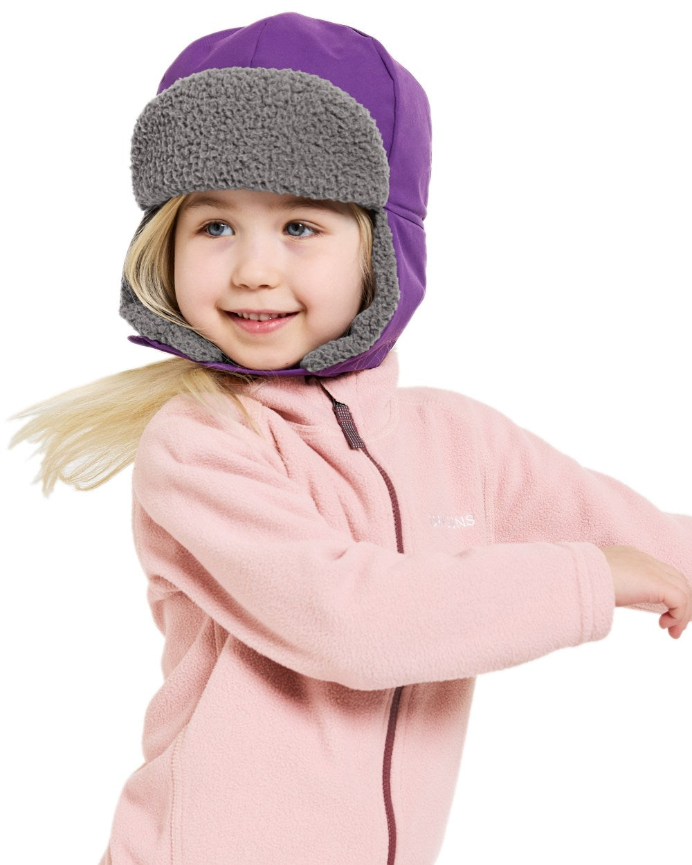 Royal Purple Coloured Didriksons Biggles Kids Cap on white background 