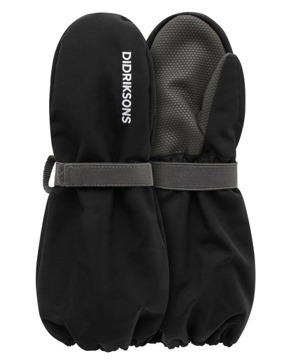 Black Coloured Didriksons Biggies Mitten 8 on White Background 