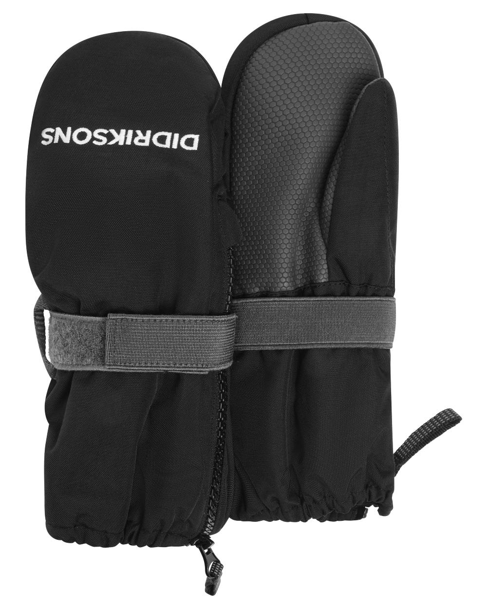 Black coloured Didriksons Biggles Mitten 9 on white background 