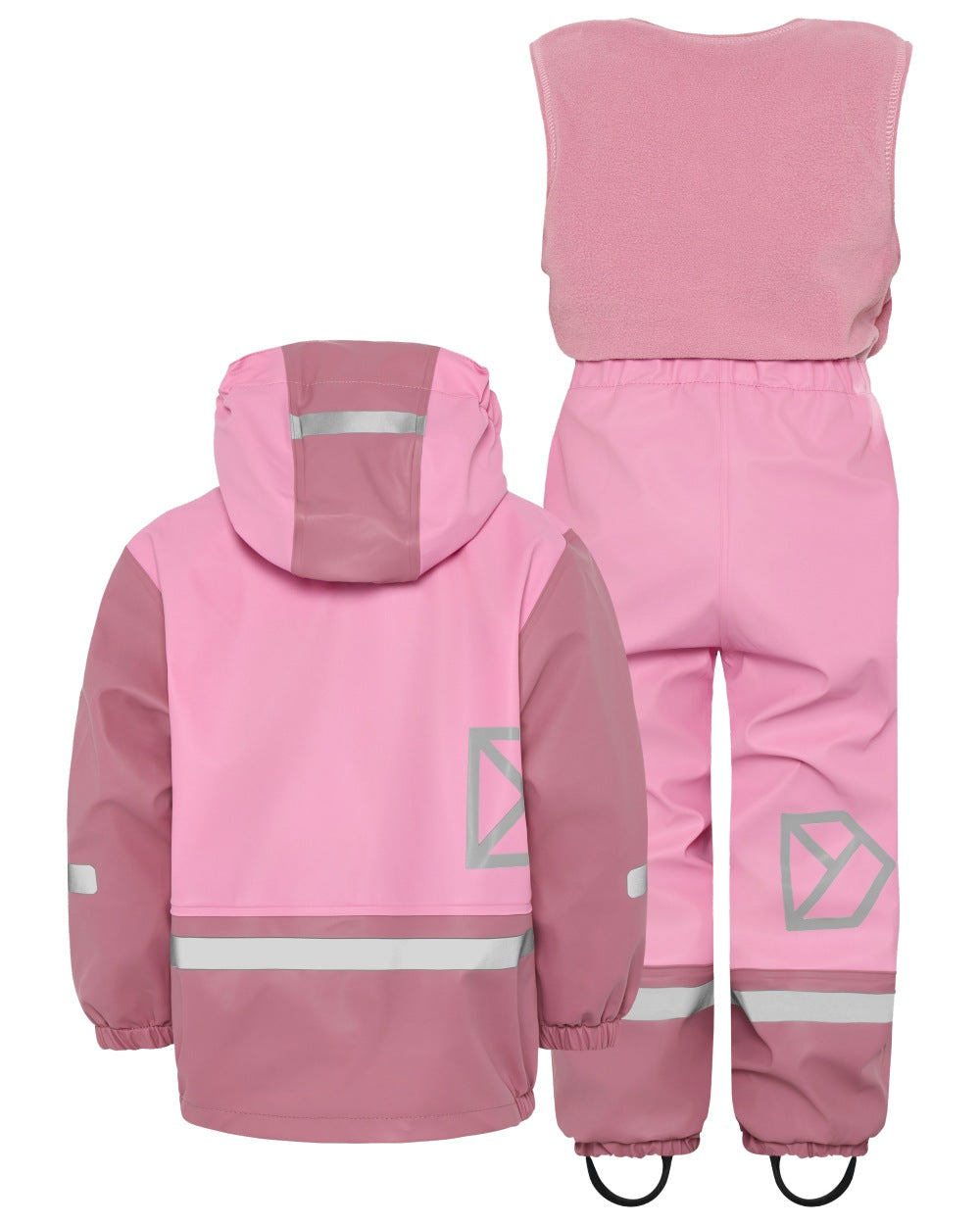Light Heather Pink coloured Didriksons Boardman Kids Rain Set on white background 