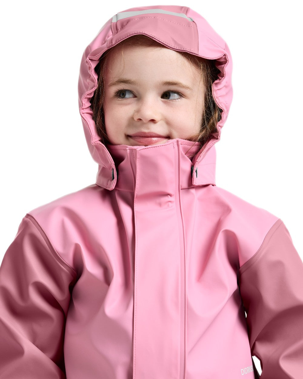 Light Heather Pink coloured Didriksons Boardman Kids Rain Set on white background 