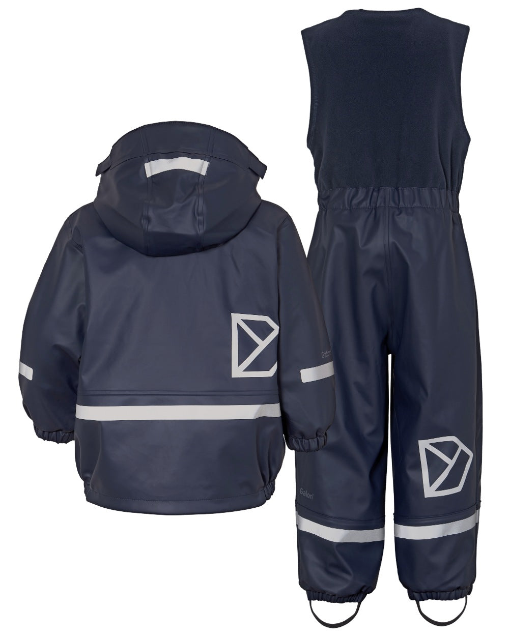 Navy Coloured Didriksons Boardman Kids Rain Set on a white background 