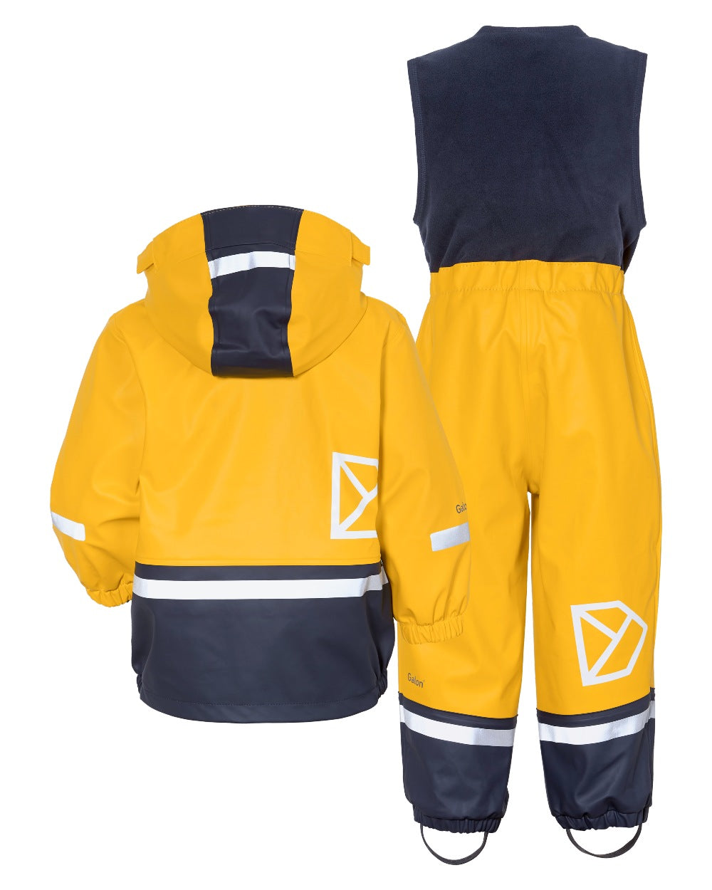 Oat Yellow coloured Didriksons Boardman Kids Rain Set on white background 