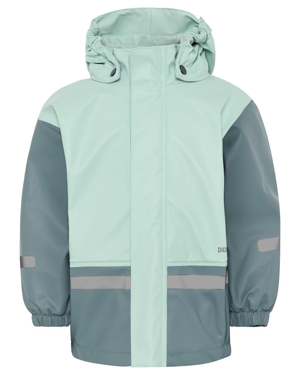 Ocean Mint coloured Didriksons Boardman Kids Rain Set on white background 