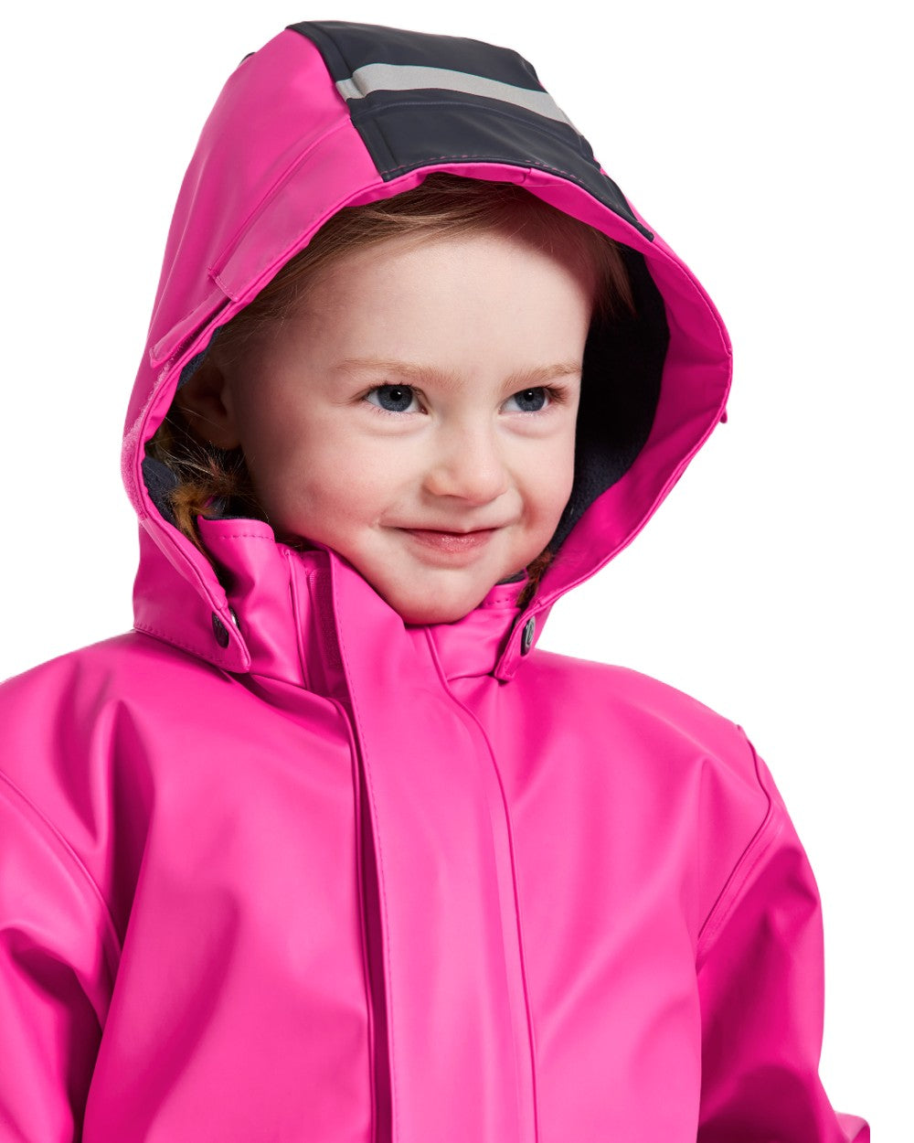 Plastic Pink  Coloured Didriksons Boardman Kids Rain Set model on a white background 