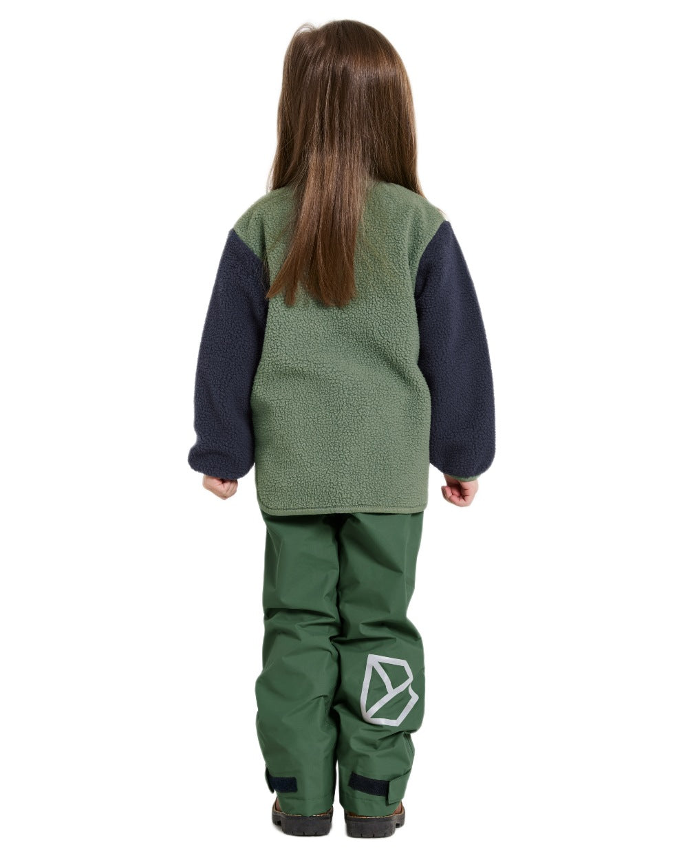 Light Moss coloured Didriksons Childrens Anten Full Zip Jacket on white background 