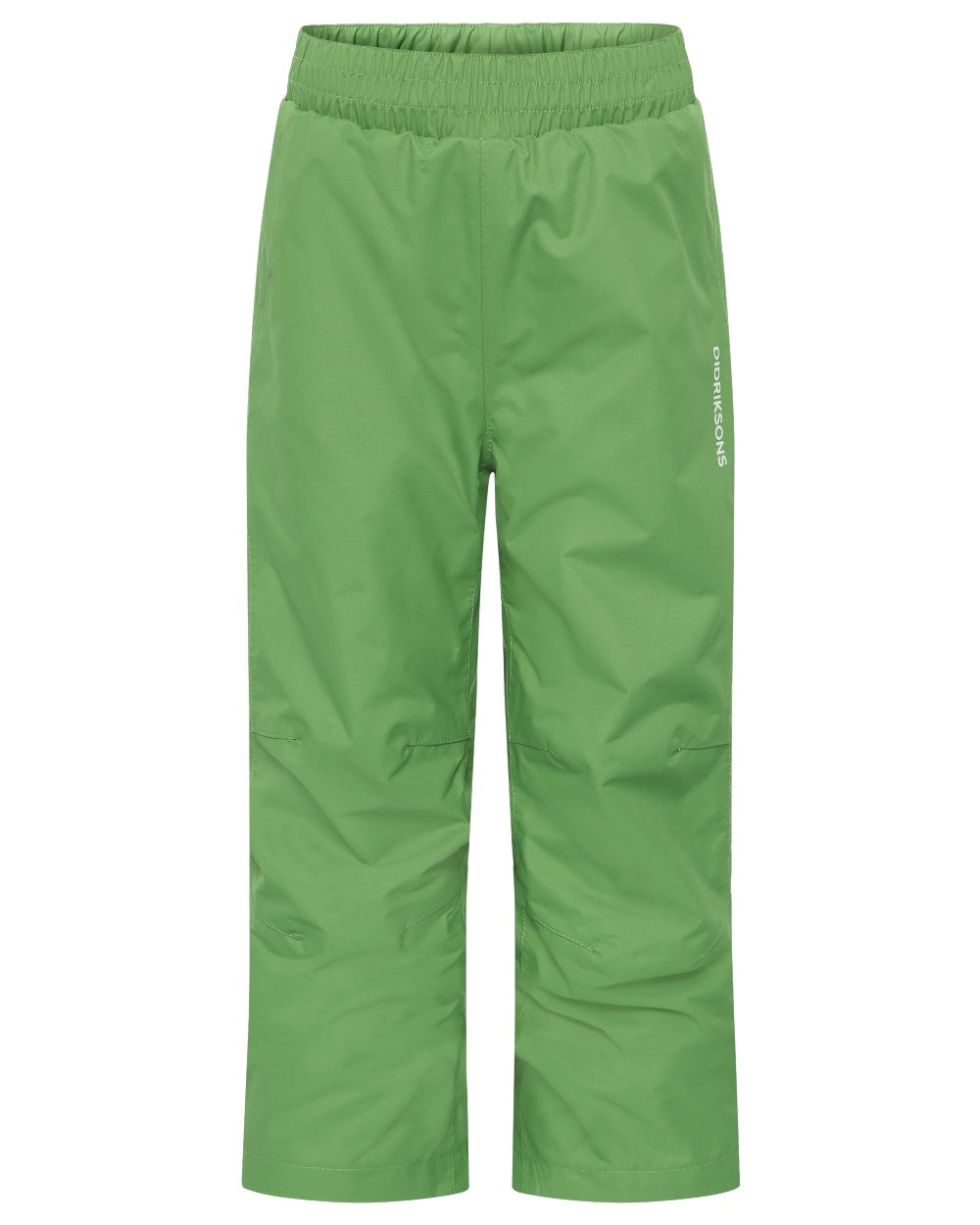 Algae Green coloured Didriksons Childrens Avan Pants on white background 