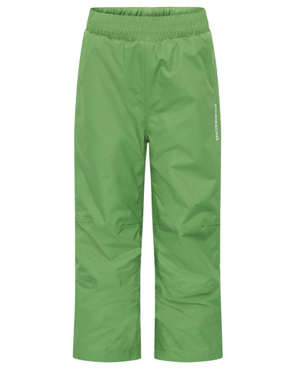 Algae Green coloured Didriksons Childrens Avan Pants on white background 