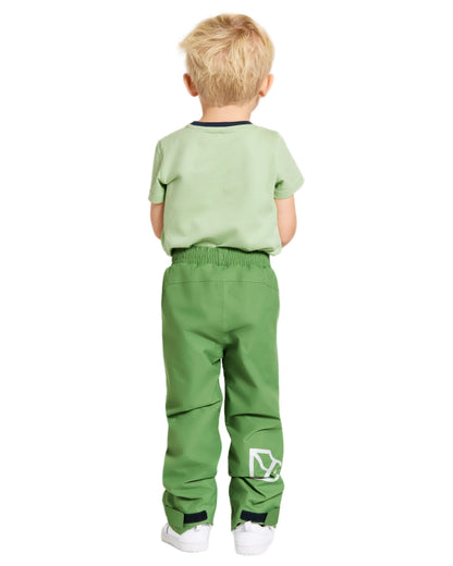 Algae Green coloured Didriksons Childrens Avan Pants on white background 