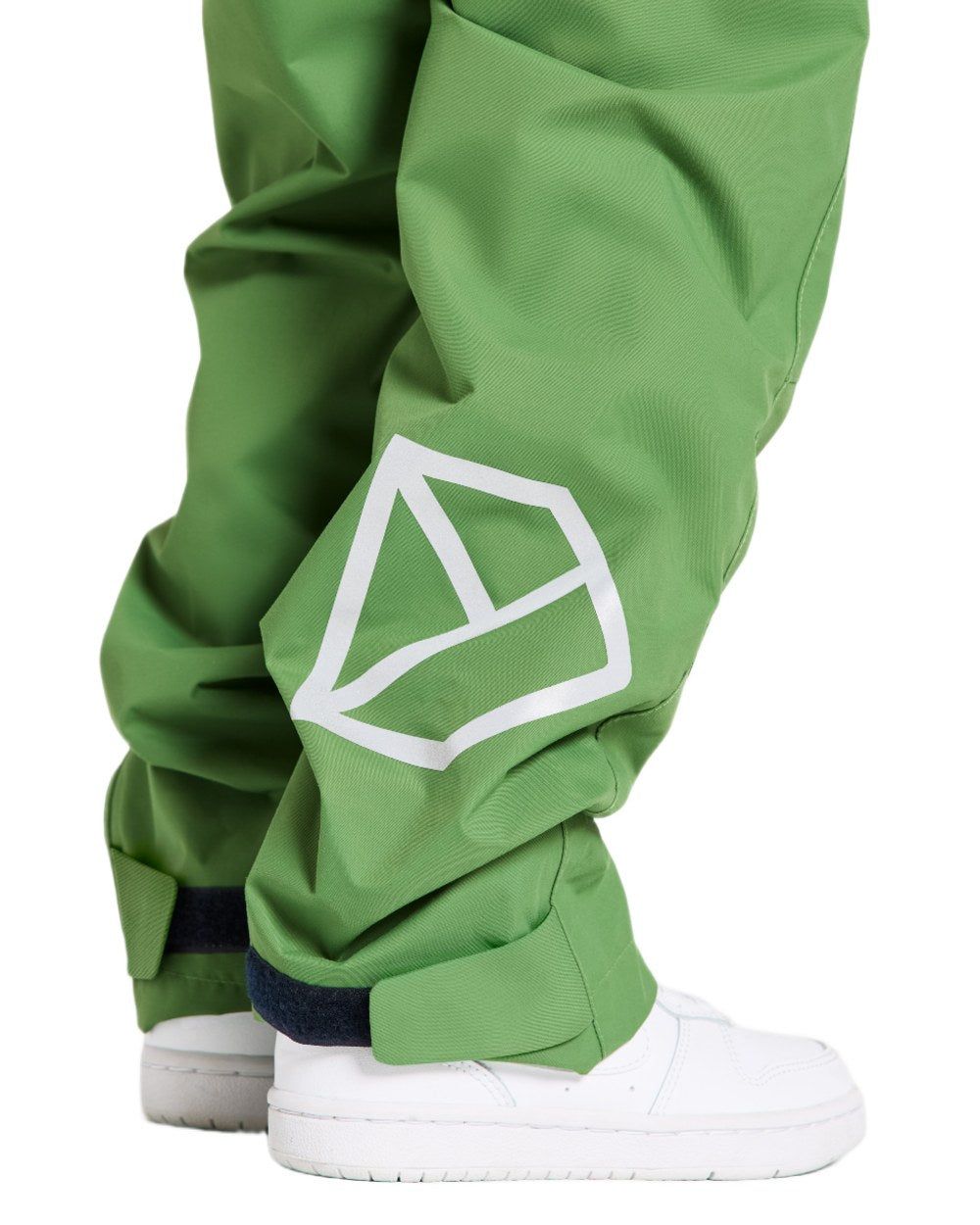 Algae Green coloured Didriksons Childrens Avan Pants on white background 