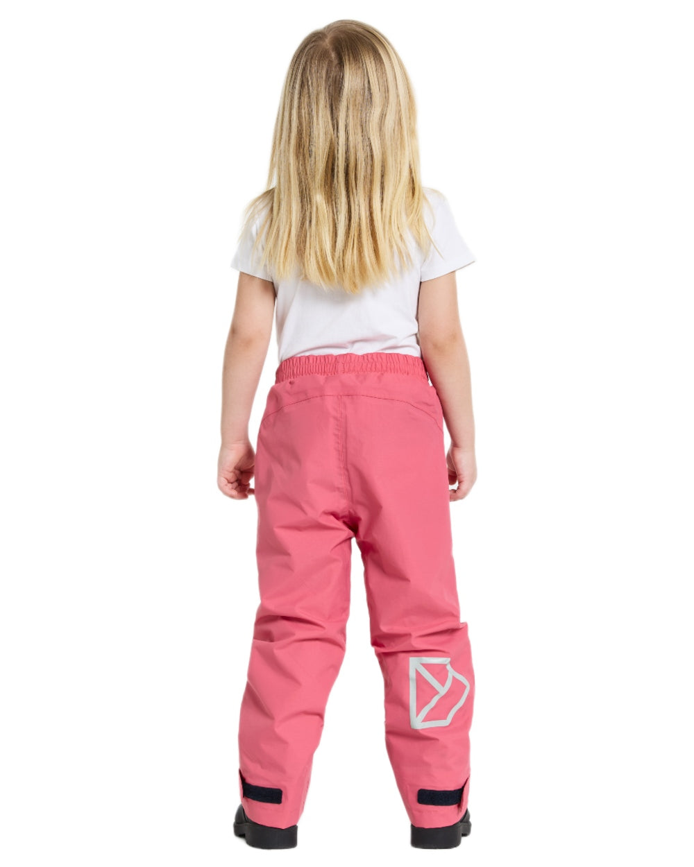 Dusty Azalea coloured Didriksons Childrens Avan Pants on white background 