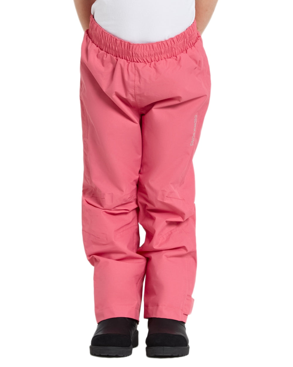 Dusty Azalea coloured Didriksons Childrens Avan Pants on white background 