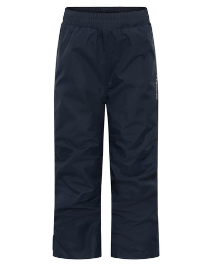 Navy coloured Didriksons Childrens Avan Pants on white background 