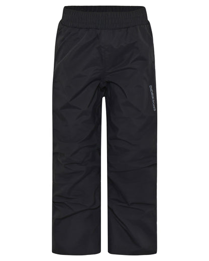 Black coloured Didriksons Childrens Avan Pants 2 on white background 