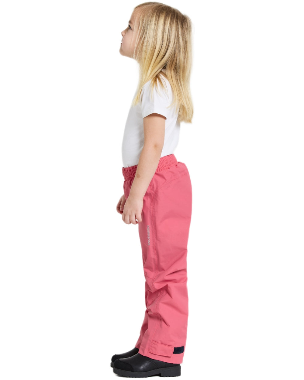 Dusty Azalea coloured Didriksons Childrens Avan Pants 2 on white background 