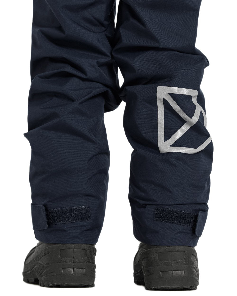 Navy coloured Didriksons Childrens Avan Pants 2 on white background 