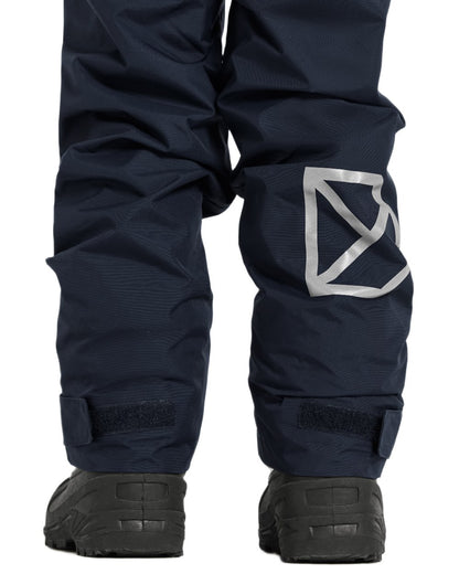 Navy coloured Didriksons Childrens Avan Pants 2 on white background 