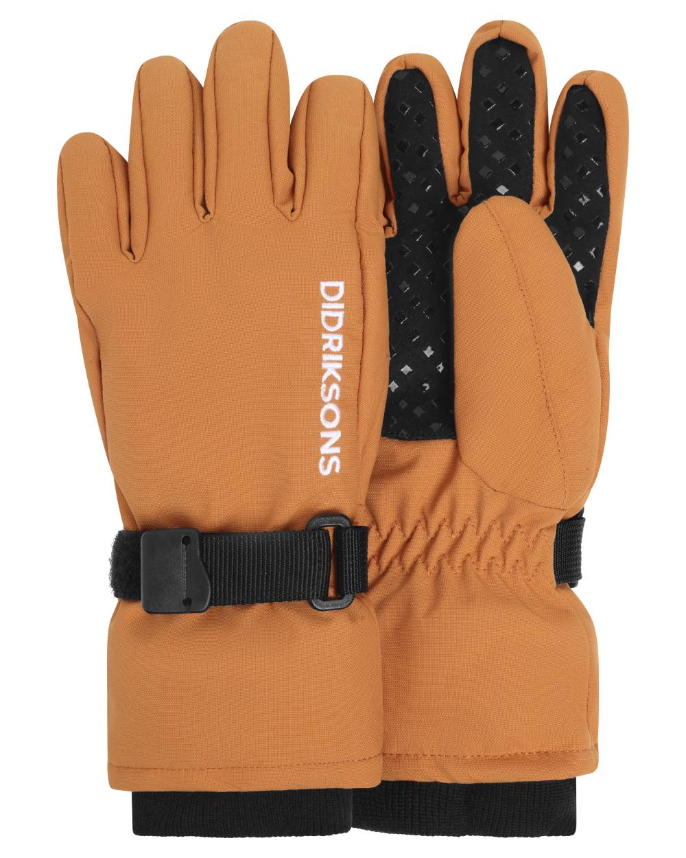 Almond Tree coloured Didriksons Childrens Biggles Gloves 4 on white background 