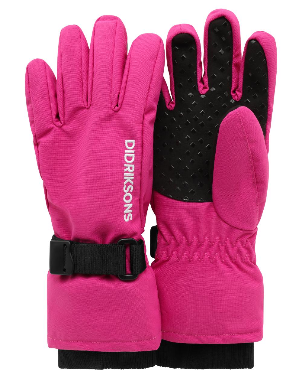 Cactus Pink coloured Didriksons Childrens Biggles Gloves 4 on white background 