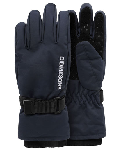 Navy coloured Didriksons Childrens Biggles Gloves 4 on white background 