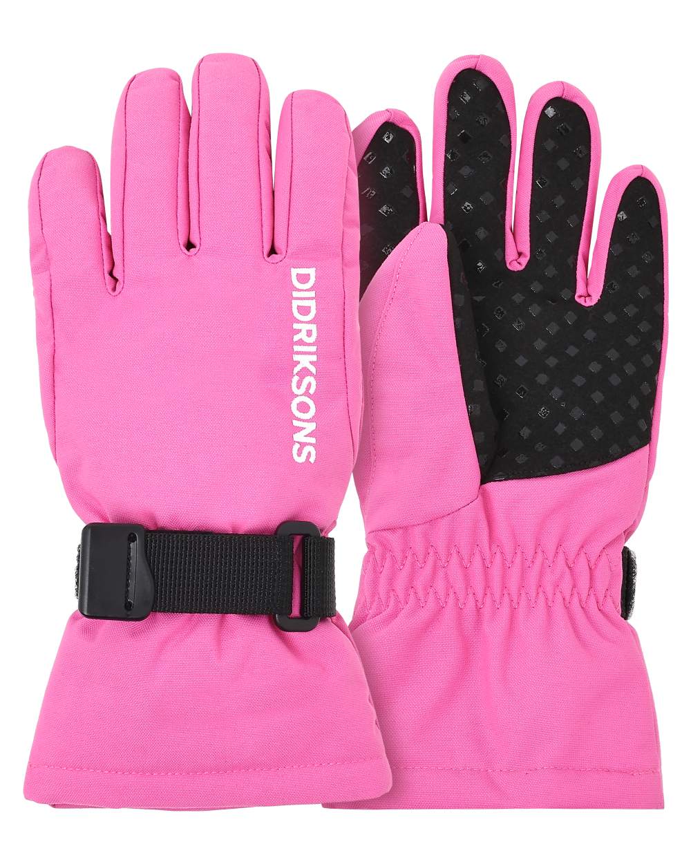 Sweet Pink coloured Didriksons Childrens Biggles Gloves on white background 