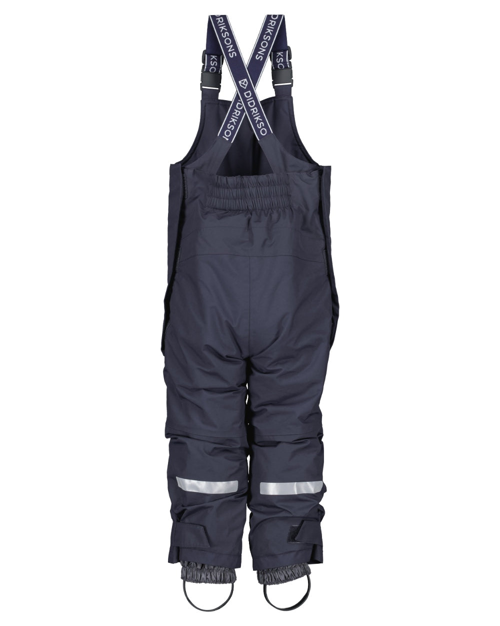 Navy coloured Didriksons Childrens Bjarven Bib Pants 3 on white background 