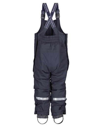 Navy coloured Didriksons Childrens Bjarven Bib Pants 3 on white background 