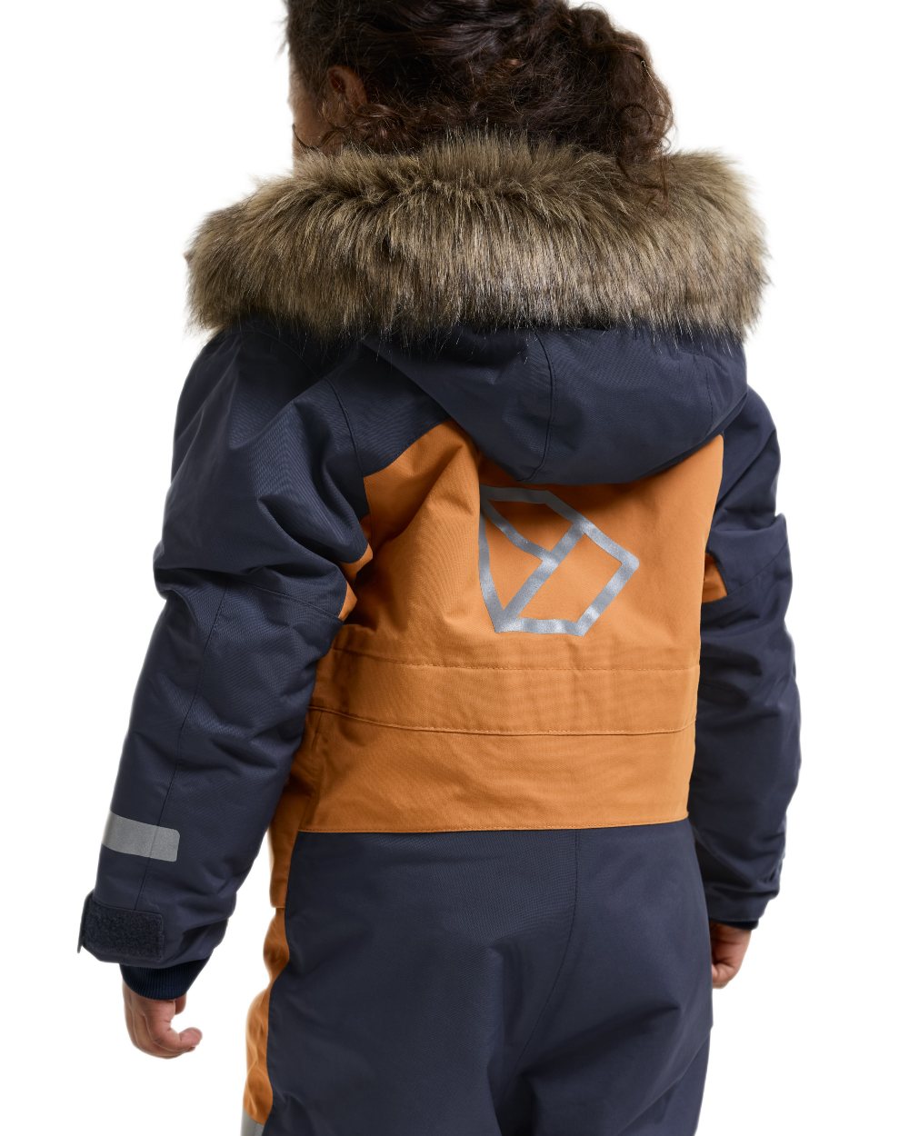 Almond Tree coloured Didriksons Childrens Bjarven Coverall 5 on white background 
