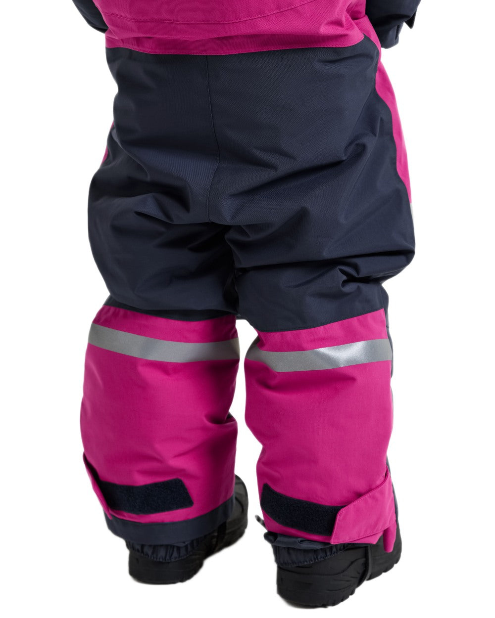 Cactus Pink coloured Didriksons Childrens Bjarven Coverall 5 on white background 