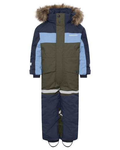 Deep Green coloured Didriksons Childrens Bjarven Coverall 5 on white background 