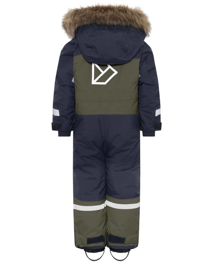 Deep Green coloured Didriksons Childrens Bjarven Coverall 5 on white background 