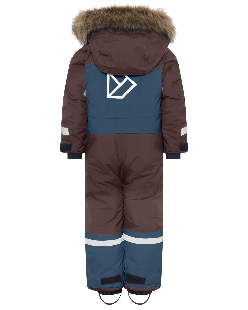 Mountain Blue coloured Didriksons Childrens Bjarven Coverall 5 on white background 