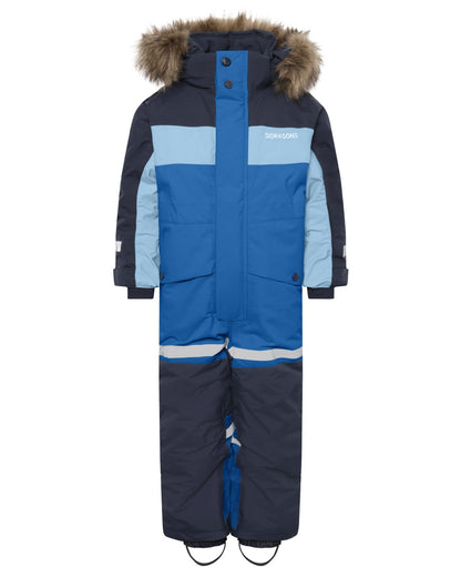 Ultramarine coloured Didriksons Childrens Bjarven Coverall 5 on white background 