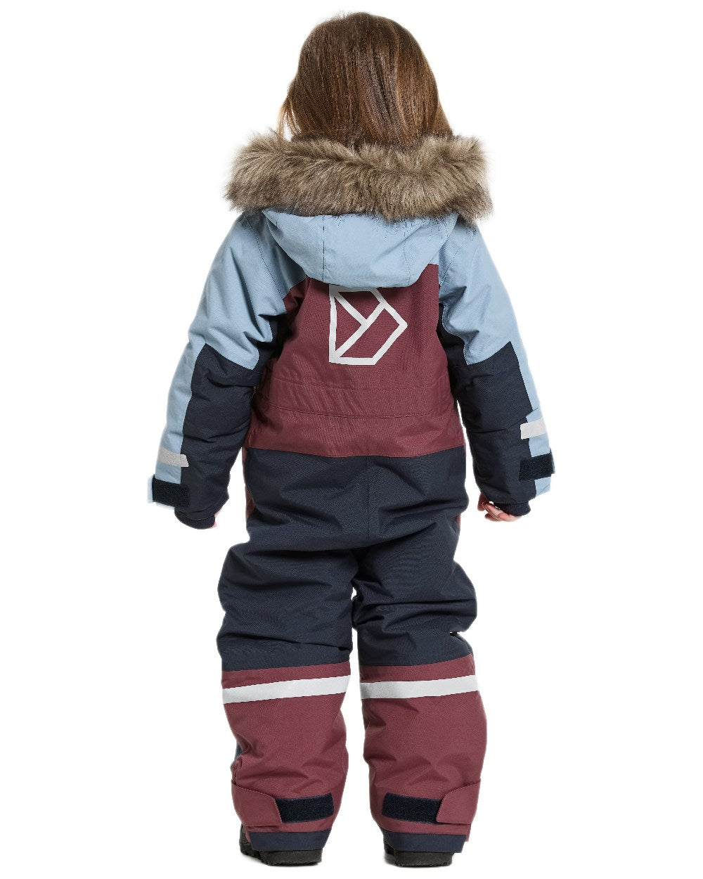 Anemon Red Coloured Didriksons Childrens Bjärven Coveralls on white background 