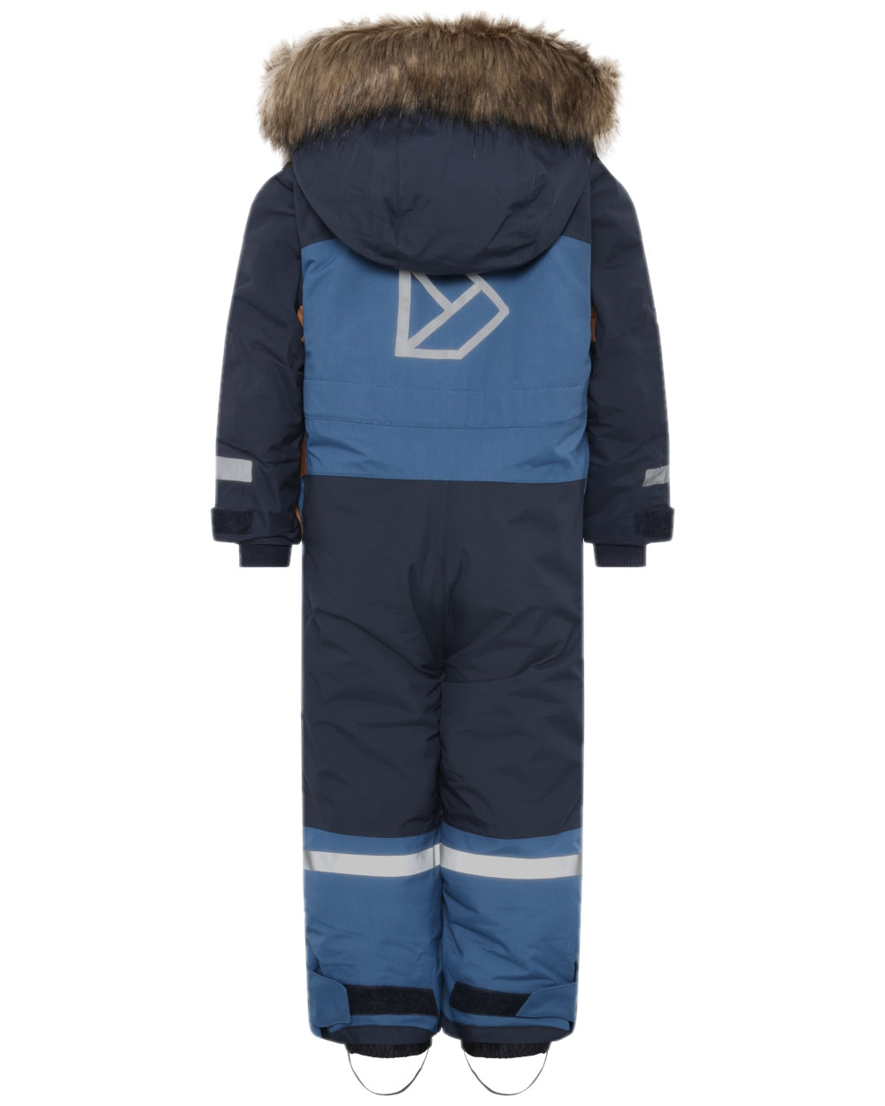 Galaxy Blue Coloured Didriksons Childrens Bjärven Coveralls on white background 