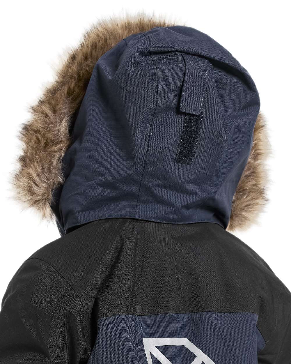 Navy Coloured Didriksons Childrens Bjärven Coveralls on white background 