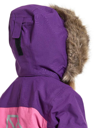 Sweet Pink Coloured Didriksons Childrens Bjärven Coveralls on white background 