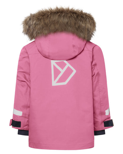 Heather Pink coloured Didriksons Childrens Bjarven Parka 5 on white background 